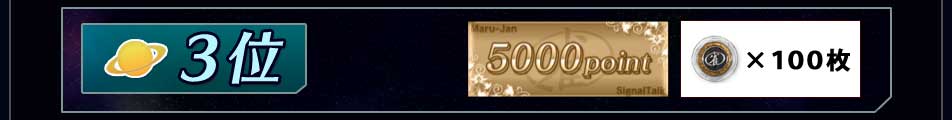 3位 5000ポイント+雀貨100枚