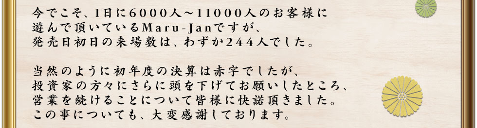 Ǥ16000～11000ͤΤͤͷĺƤMaru-JanǤȯϡ鷺244ͤǤΤ褦˽ǯ٤η軻ֻǤȤˤƬ򲼤ƤꤤȤĶȤ³뤳ȤˤĤƳͤ˲ĺޤλˤĤƤ⡢ѴդƤޤ