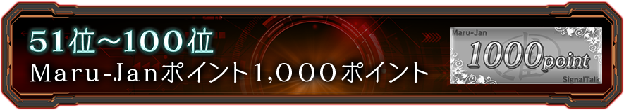 51位~100位:Maru-Janポイント1,000ポイント
