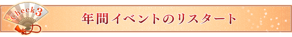 年間イベントのリスタート