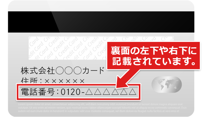 カード裏面の電話番号