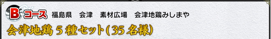 Bコース:福島県 会津 素材広場 会津地鶏みしまや会津地鶏5種セット(35名様)