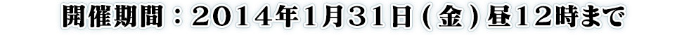 開催期間:2014年1月31日(金)昼12時まで